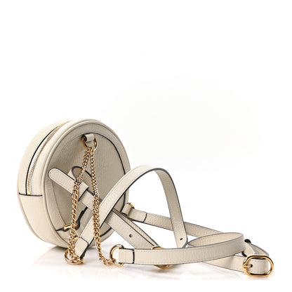 Gucci Textured Calfskin Web Mini Ophidia Round Backpack Mystic White 3 of 10