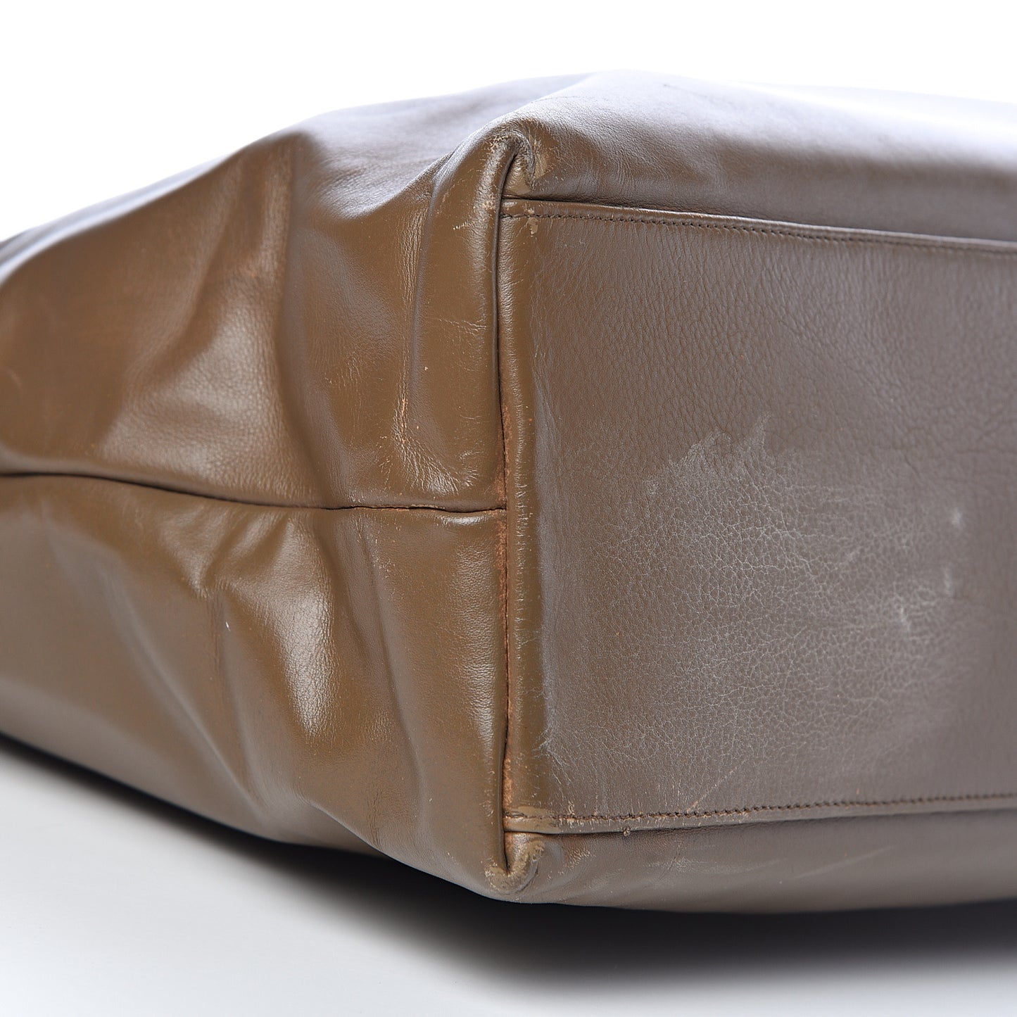 Lambskin Quilted Shopping Tote Brown