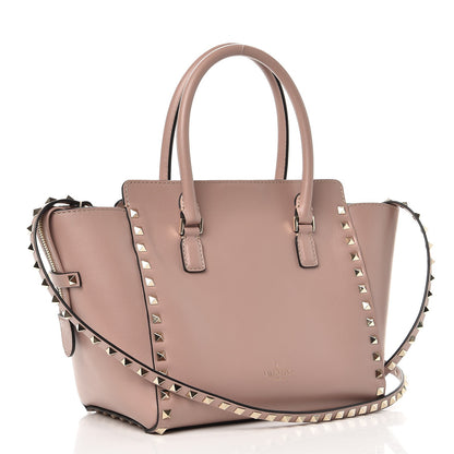 Valentino Garavani Vitello Small Rockstud Double Handle Tote Poudre 3 of 7