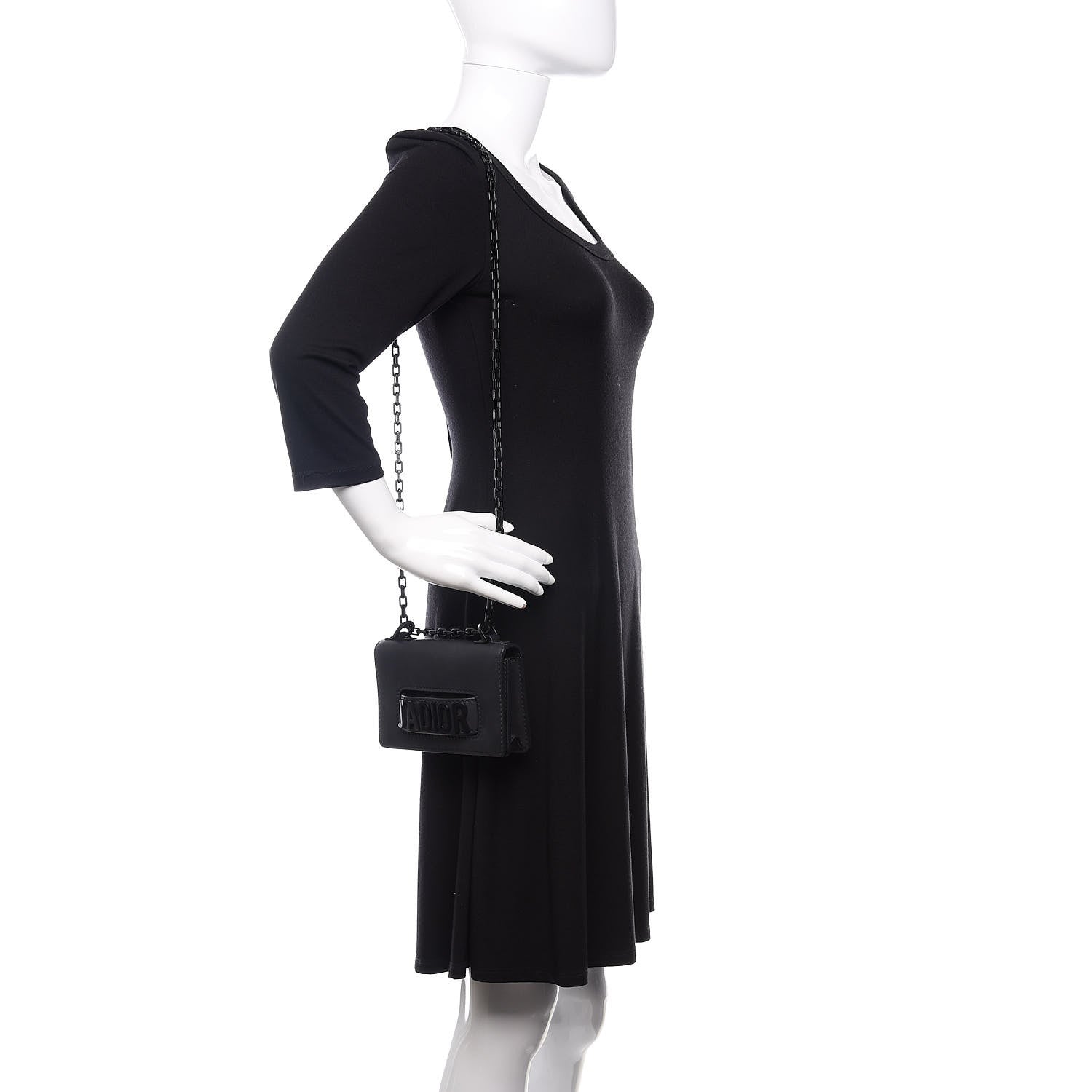 Christian Dior Ultra Matte Calfskin Mini J'Adior Chain Flap Bag Black 2 of 10