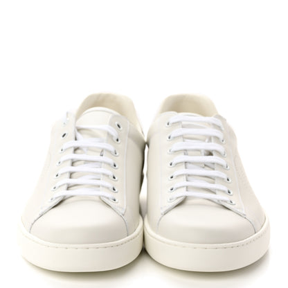 Gucci Calfskin Interlocking G Perforated Mens Ace Sneakers 11 White Grey Sky 2 of 9