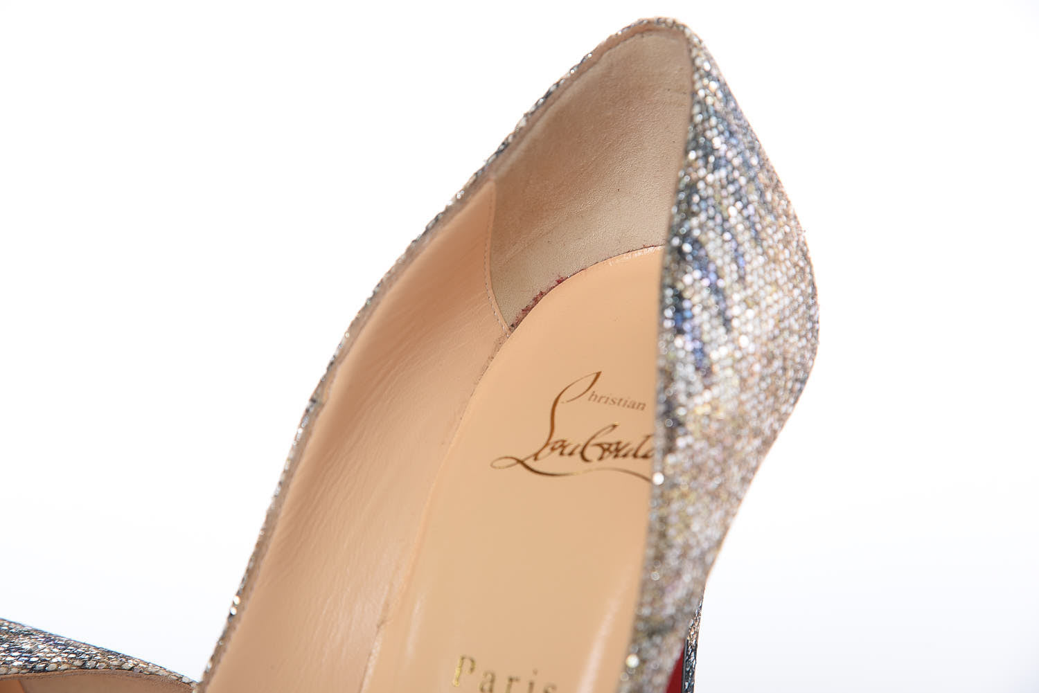 Christian Louboutin Glitter Sirene Pigalle Follies 100 Pumps 39 Silver 8 of 9