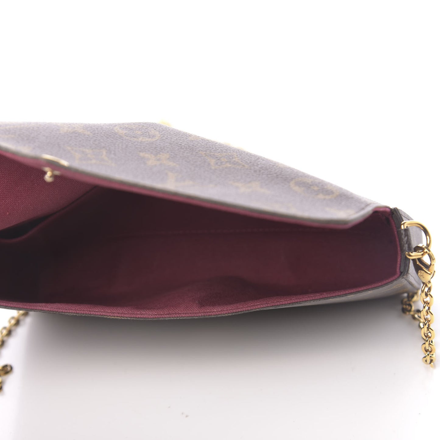 Monogram Pochette Felicie Chain Wallet Fuchsia