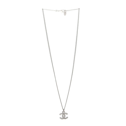 Chanel Crystal CC Necklace Silver 3 of 6