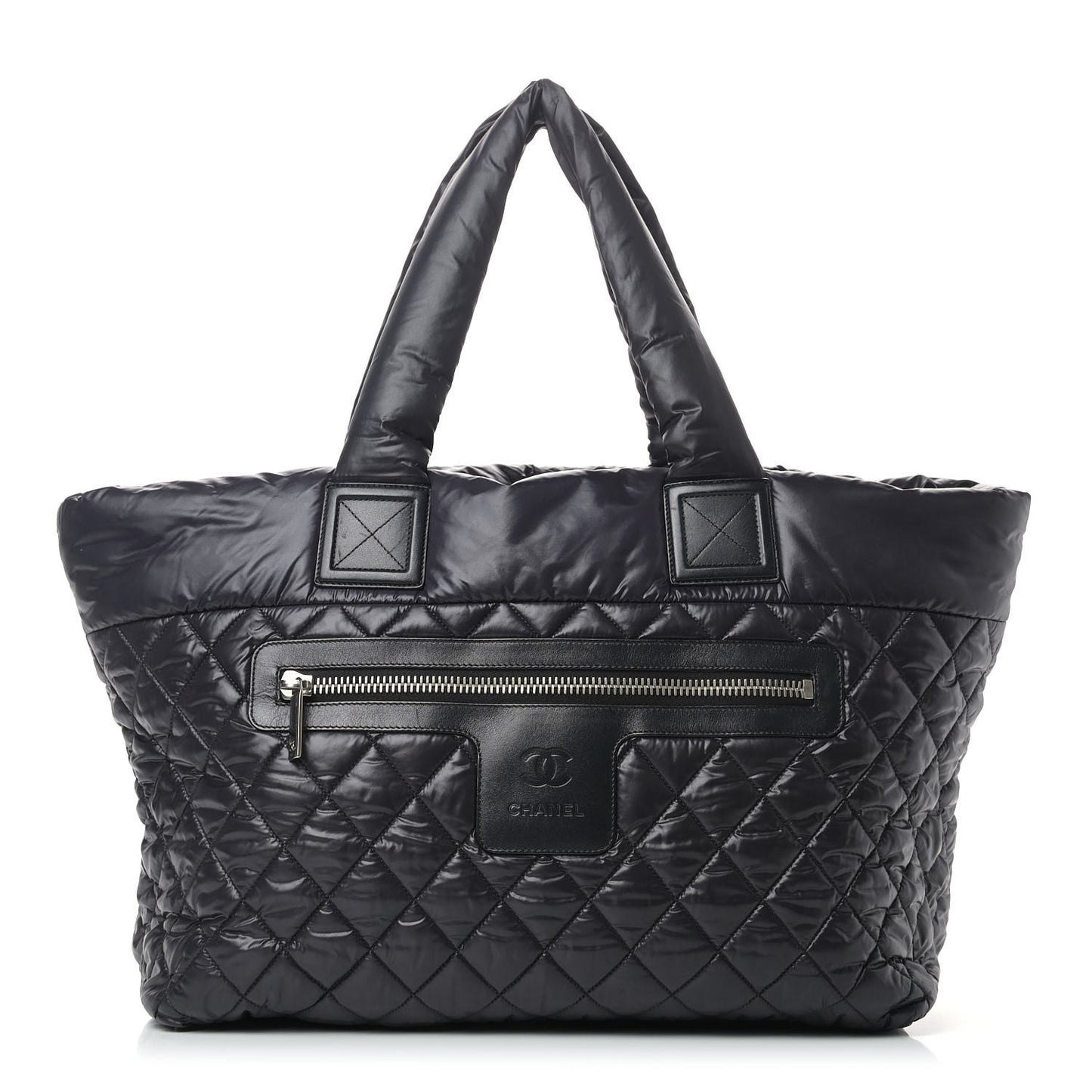 Nylon Quilted Large Coco Cocoon Tote Black