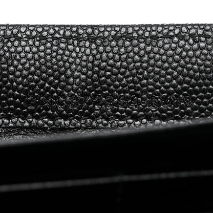Saint Laurent Grain De Poudre Matelasse Chevron Monogram Flap Wallet Black 7 of 7