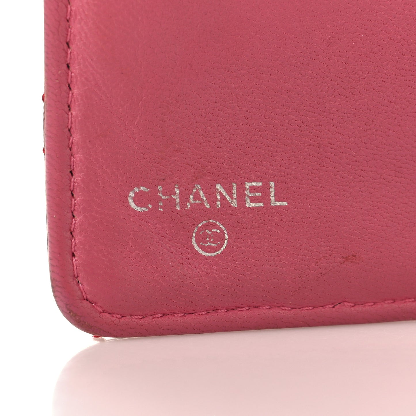 Lambskin Quilted Yen Wallet Red Pink