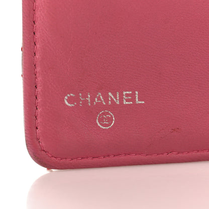 Chanel Lambskin Quilted Yen Wallet Red Pink 6 of 13