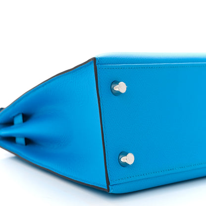 Hermes Epsom Kelly Sellier 25 Bleu Frida 9 of 13
