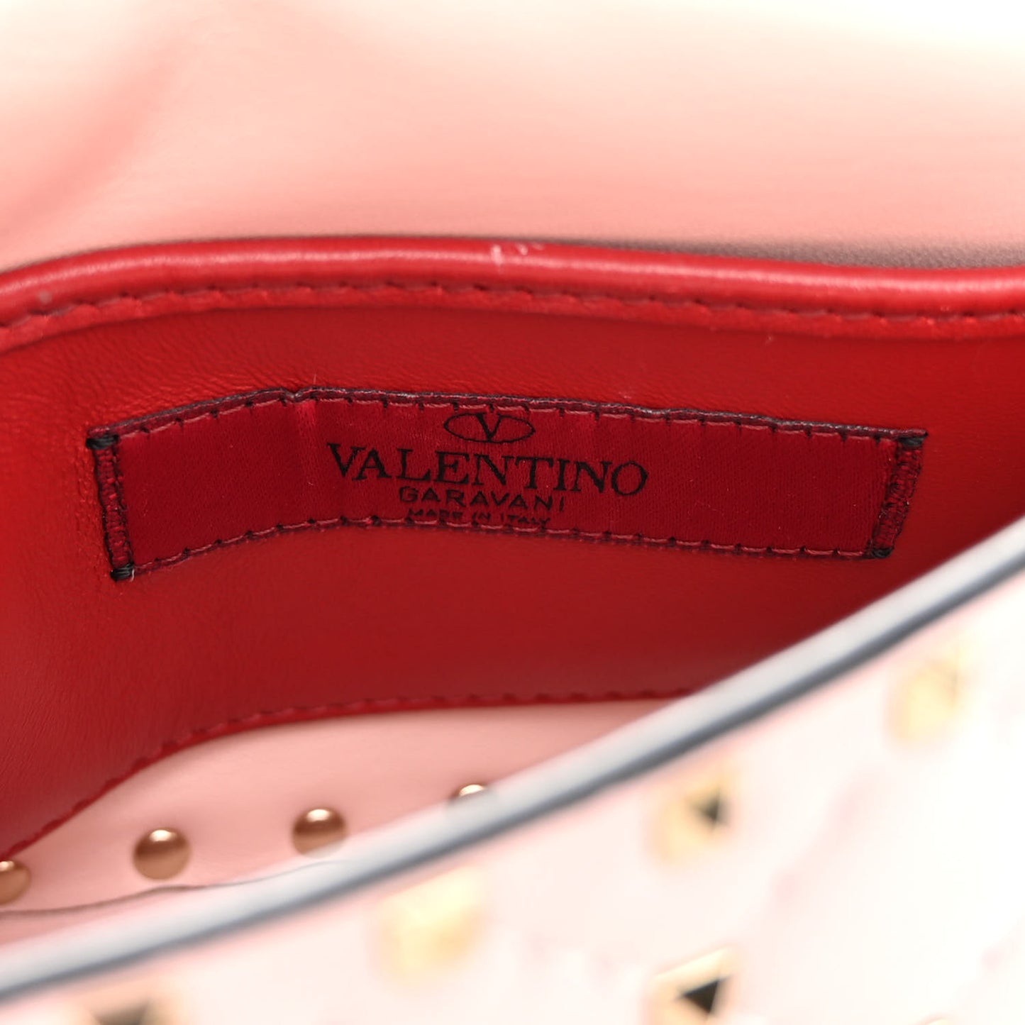 Nappa Small Rockstud Spike Shoulder Bag Water Rose