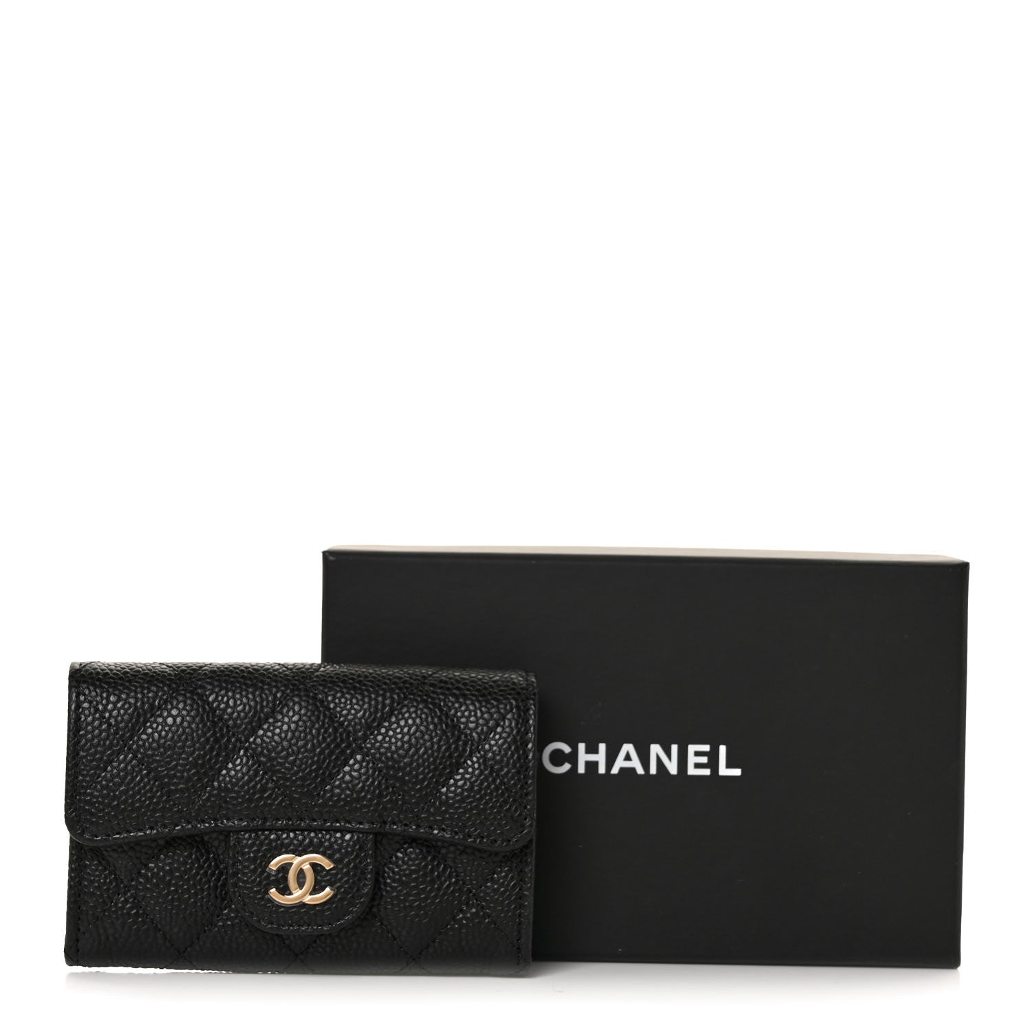 Chanel Caviar Quilted Flap Card Holder Wallet Black 11 of 11
