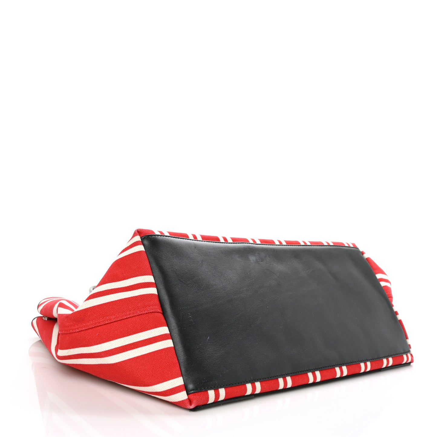 Canvas Navy Striped Cabas M Red