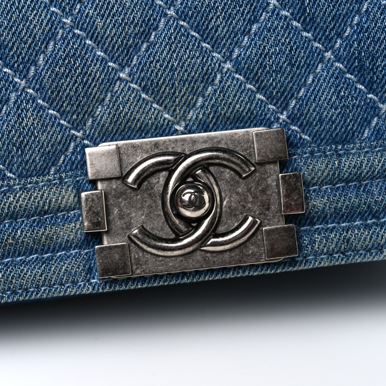Chanel Denim Quilted Medium Boy Flap Blue 11 of 11