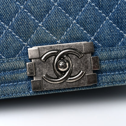 Chanel Denim Quilted Medium Boy Flap Blue 11 of 11