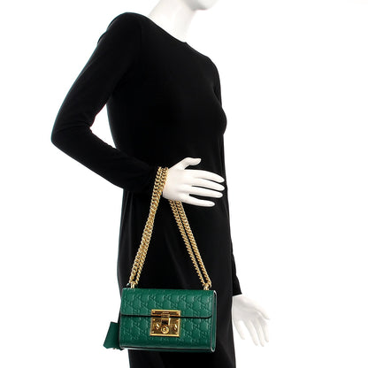 Gucci Guccissima Small Padlock Shoulder Bag Emerald 2 of 7