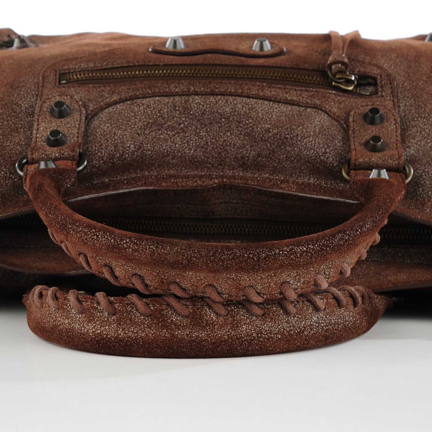 Metallic Craquele Calfskin Classic Hardware City Bronze