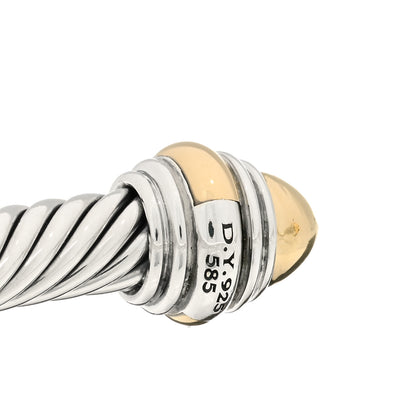 David Yurman Sterling Silver 14K Yellow Gold 5mm Cable Classics Dome Bracelet 4 of 4