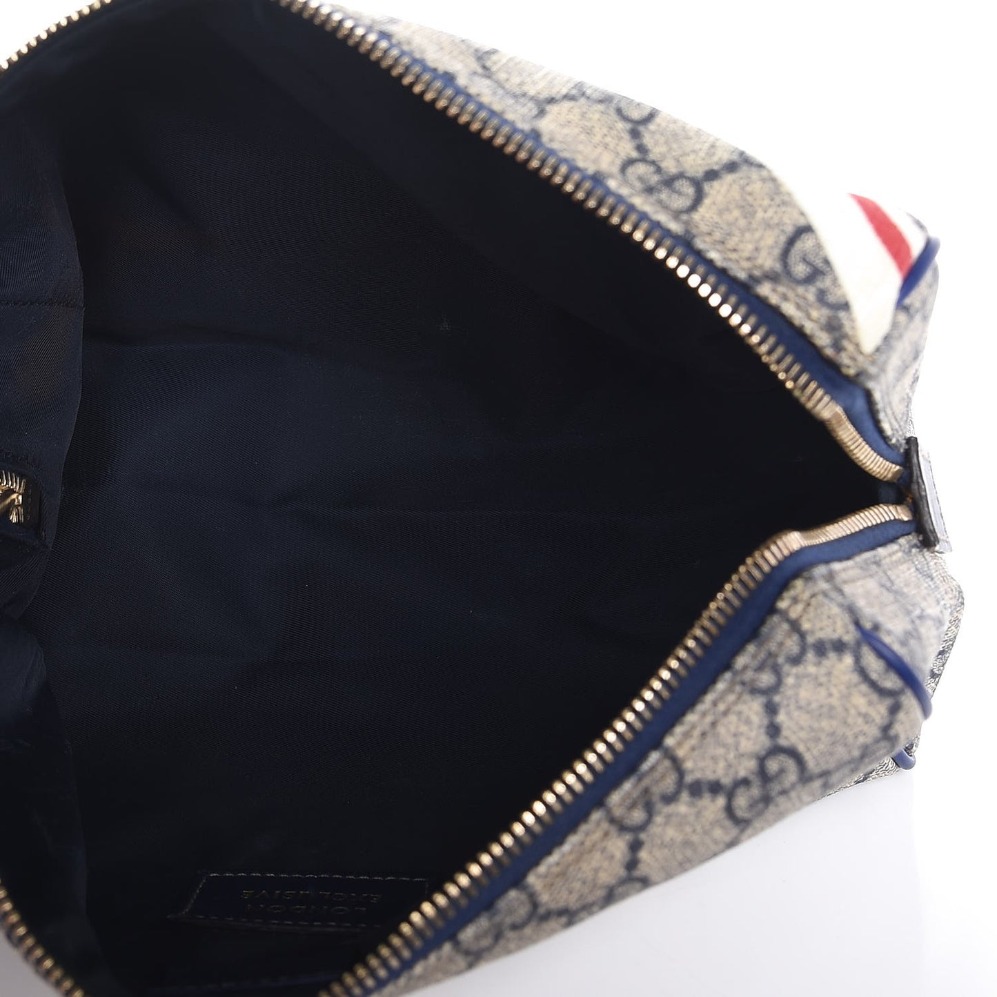 GG Plus Monogram Sloaney Union Jack British Flag Cosmetic Case Blue