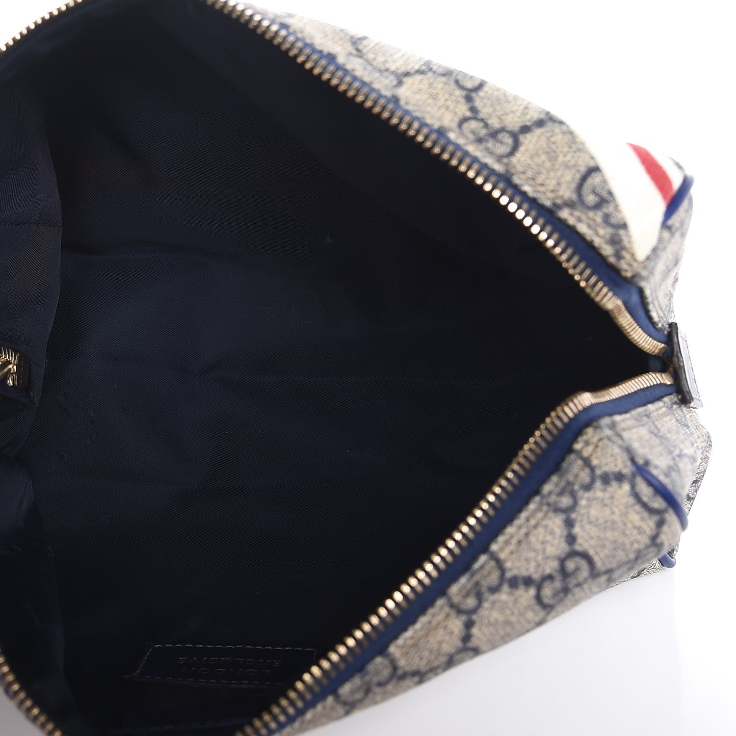 Gucci GG Plus Monogram Sloaney Union Jack British Flag Cosmetic Case Blue 5 of 8