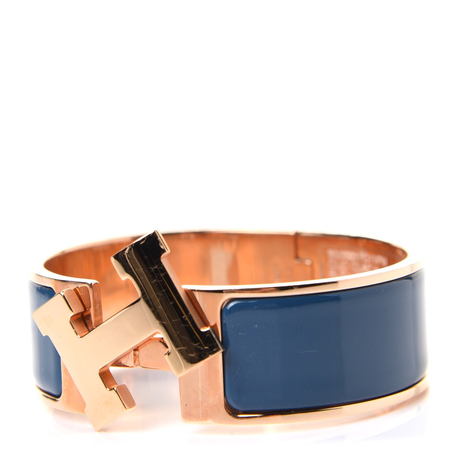 Hermes Enamel Wide Clic Clac H Bracelet PM Bleu De Genes 5 of 5