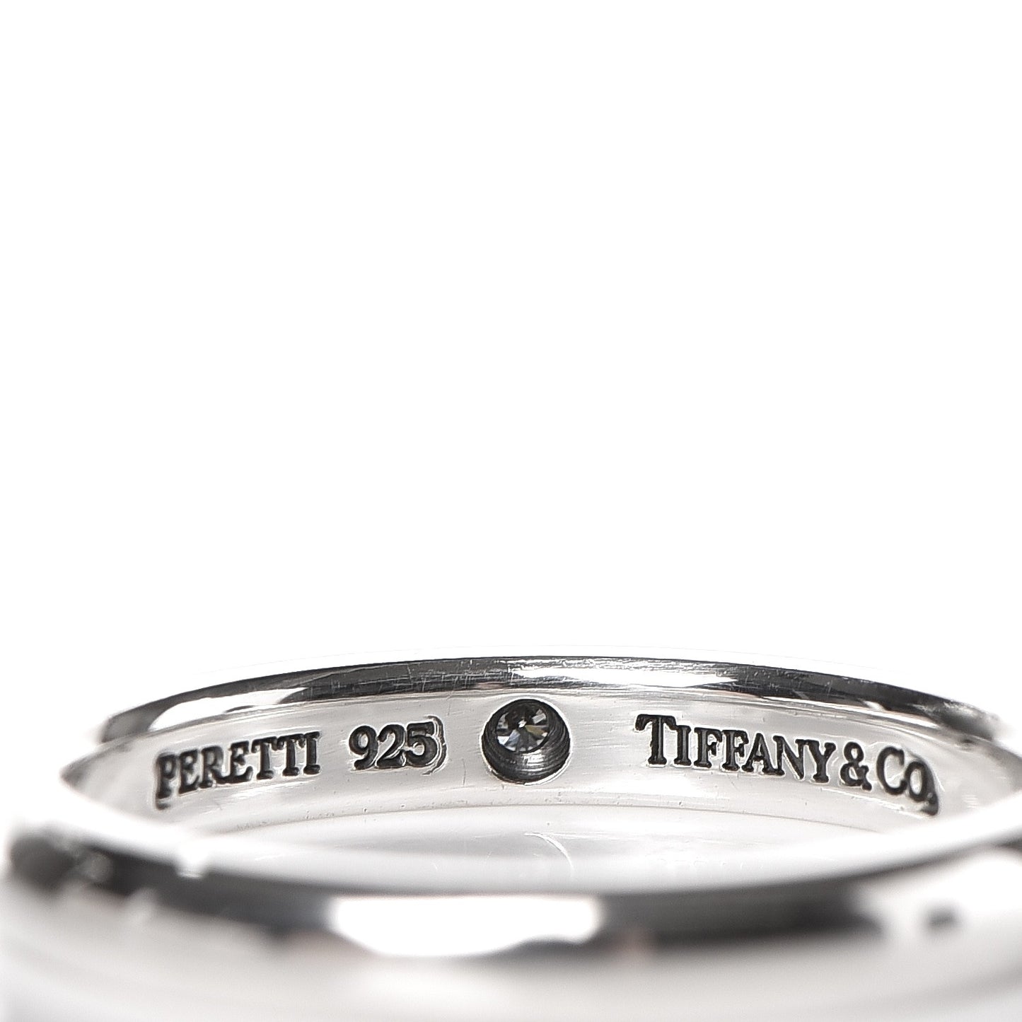 Elsa Peretti Sterling Silver Diamond Band Ring 53.1 6.5