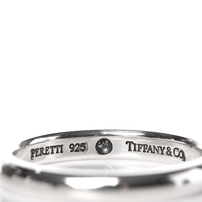 Tiffany Elsa Peretti Sterling Silver Diamond Band Ring 53.1 6.5 4 of 4