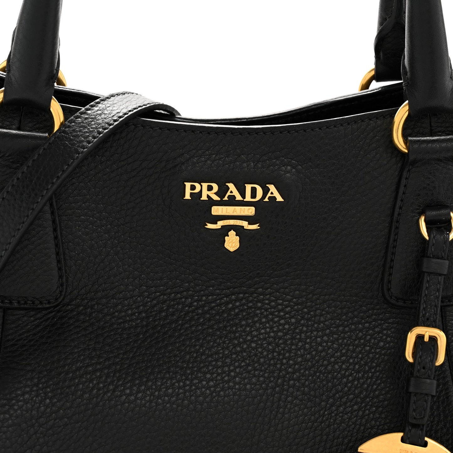 Vitello Daino Shoulder Bag Black