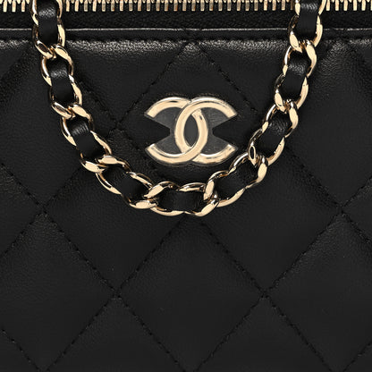Chanel Lambskin Quilted Small Top Handle Vanity Case With Chain Black 9 of 12