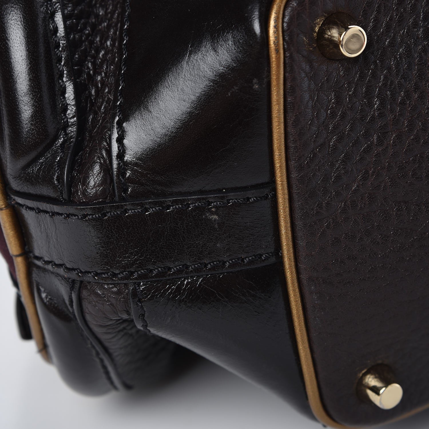 Burberry Grainy Calfskin Suede Tote Brown Burgundy 10 of 15