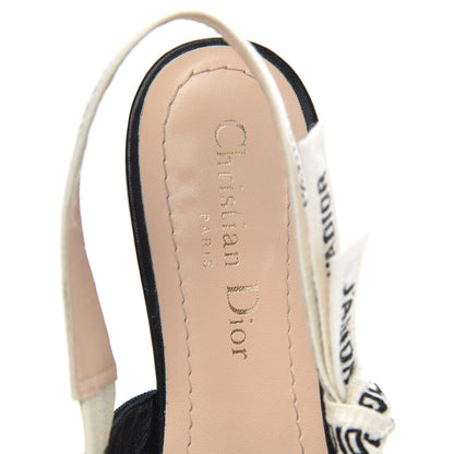 Christian Dior Technical Canvas Ribbon J'Adior Slingback Ballet Flats 37 Black 6 of 10