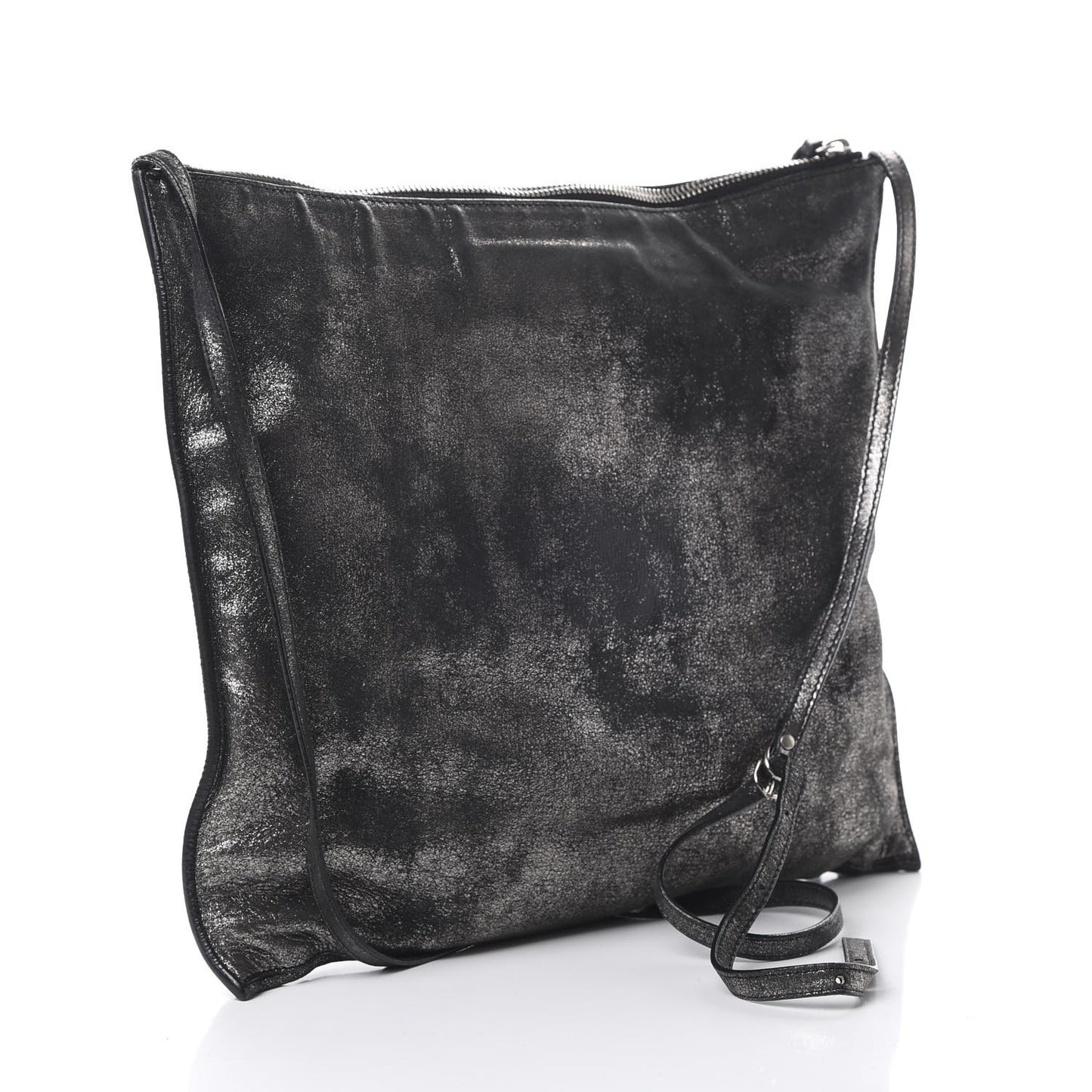 Metallic Calfskin Milkyway Ligne Papier Messenger Black