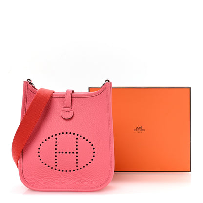 Hermes Taurillon Clemence Amazone Evelyne TPM Rose Azalee Rouge Pivoine 11 of 11