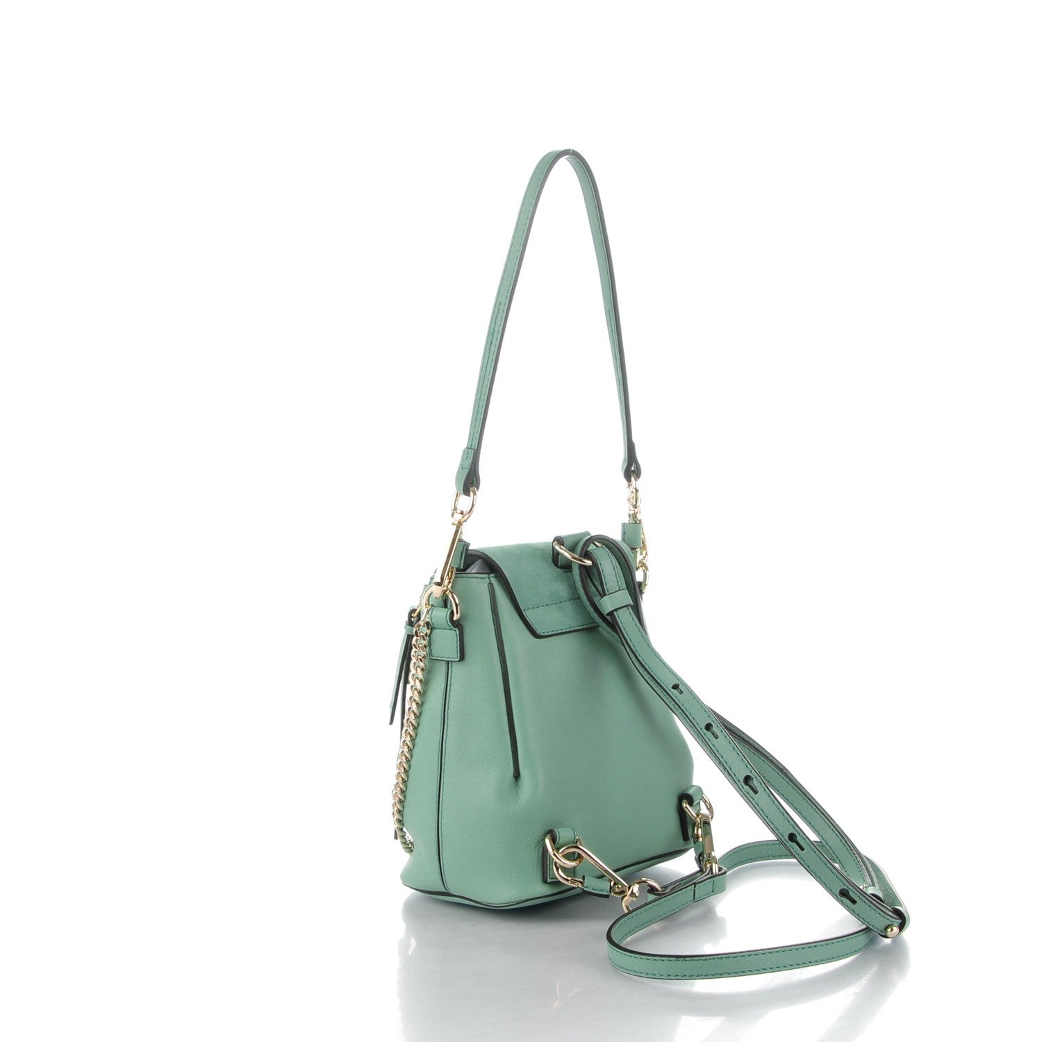 Chloe Suede Calfskin Mini Faye Backpack Happy Green 3 of 13