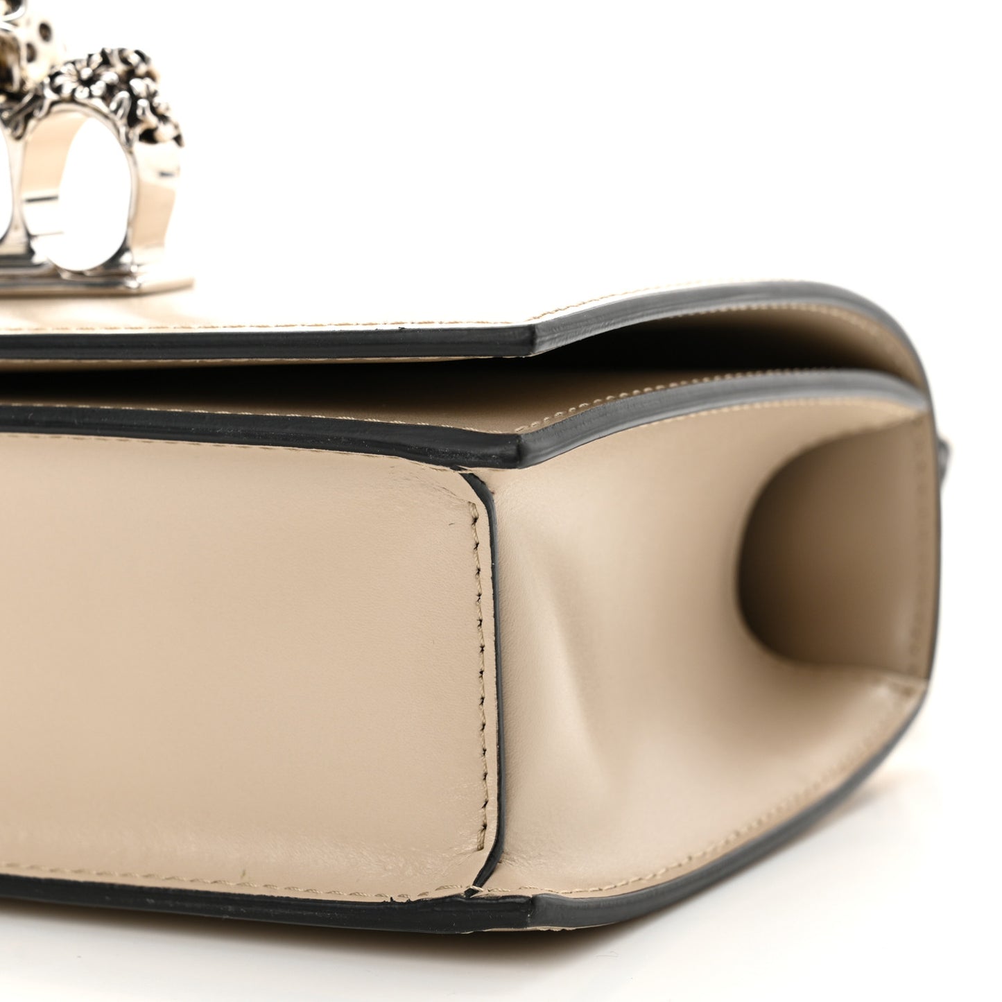 Calfskin Knuckle Shoulder Bag Beige