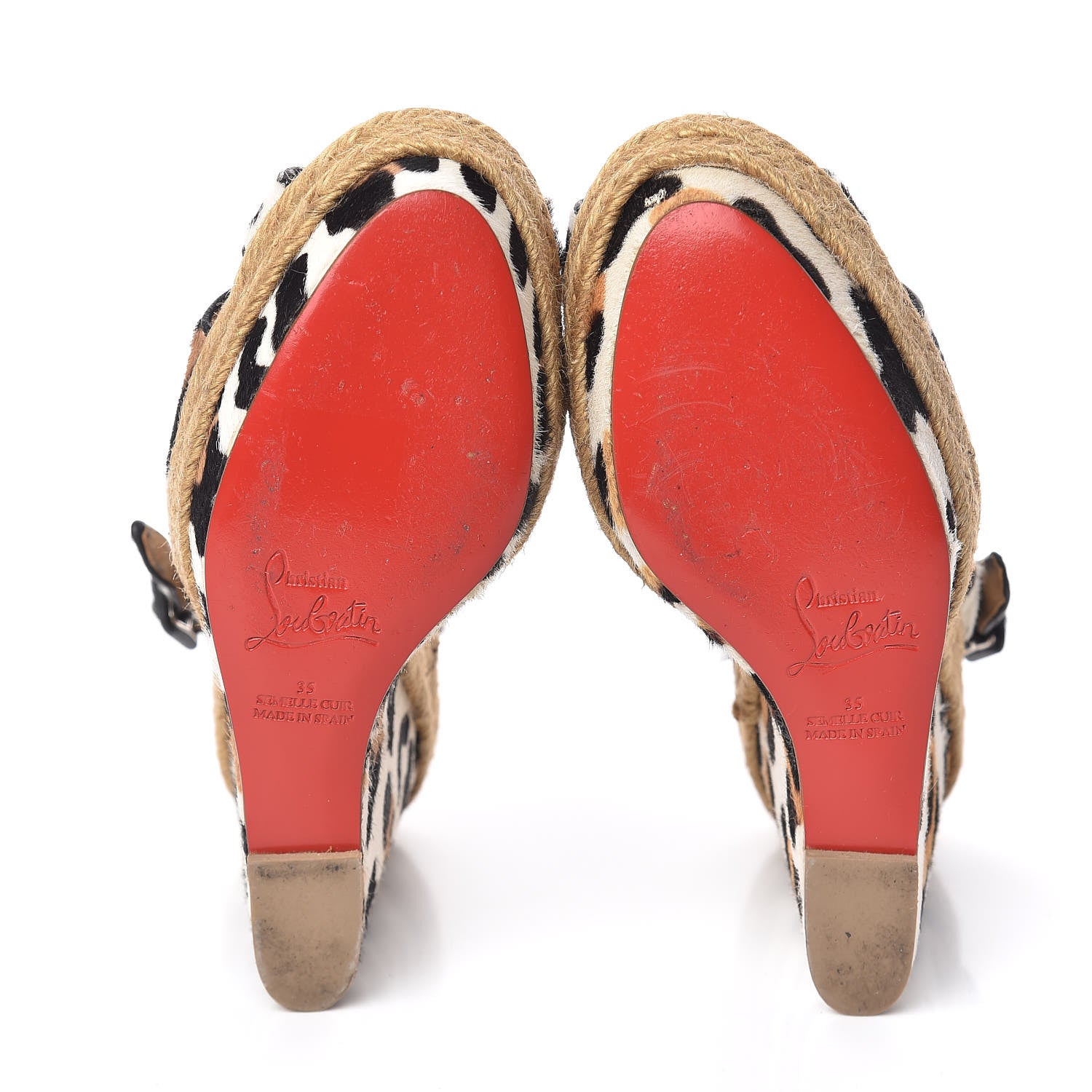 Christian Louboutin Pony Hair Tigresse 140 Espadrille Wedges 35 7 of 9