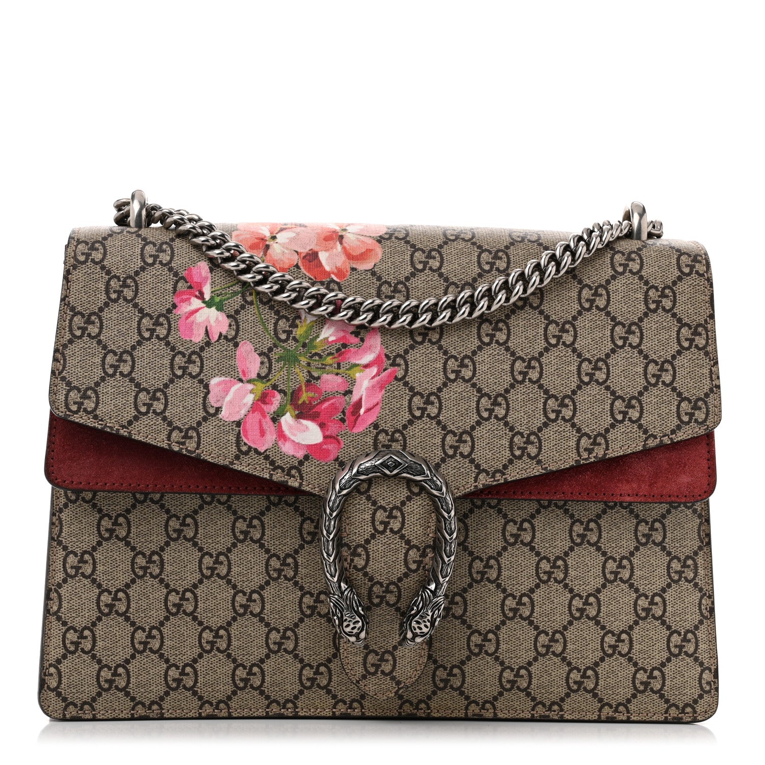 Gucci GG Supreme Monogram Blooms Medium Dionysus Shoulder Bag Beige Multicolor Dry Rose 1 of 17