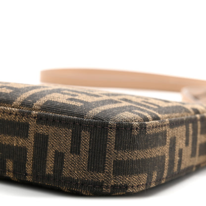 Fendi Fabric Jacquard Vitello Grace FF 1974 Baguette Pouch Tobacco Moro Sand 10 of 10
