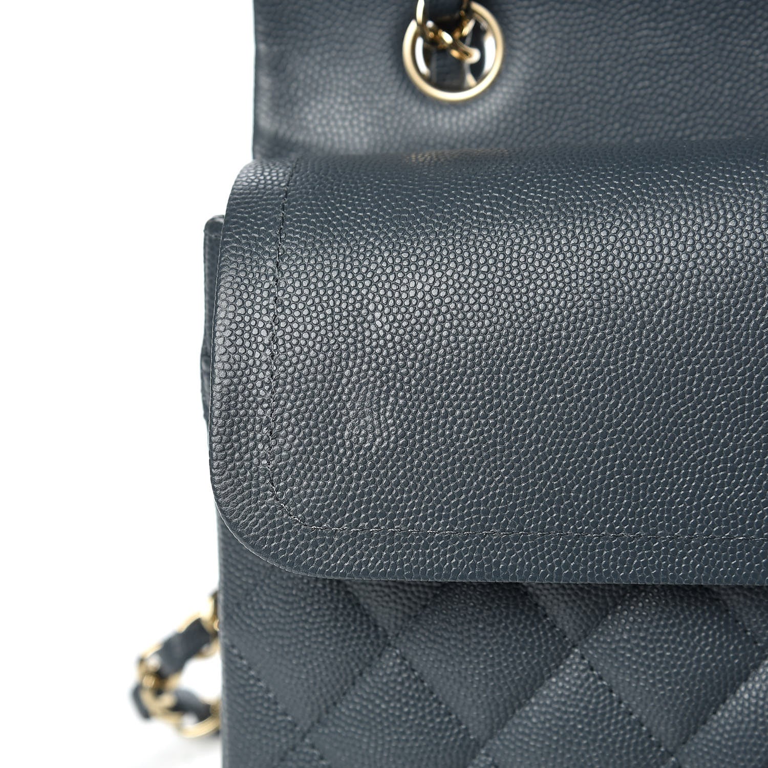 Chanel Caviar Quilted Medium Double Flap Dark Grey 10 of 11