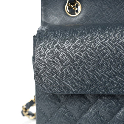 Chanel Caviar Quilted Medium Double Flap Dark Grey 10 of 11