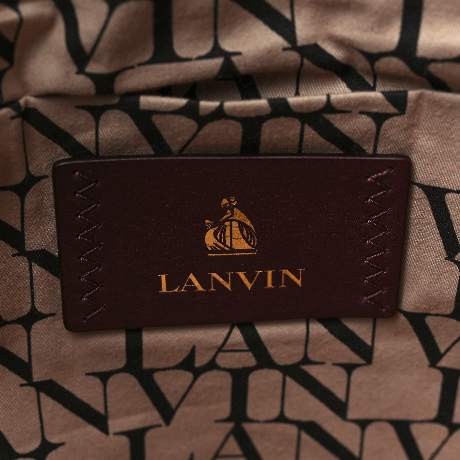 Lanvin Goatskin Medium Double Carry Burgundy Aubergine 6 of 9