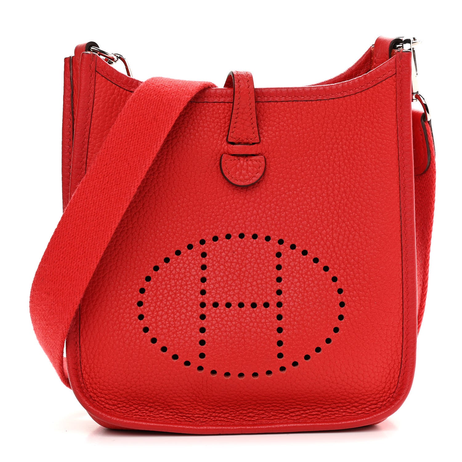 Hermes Taurillon Clemence Evelyne TPM Rouge De Coeur 1 of 11