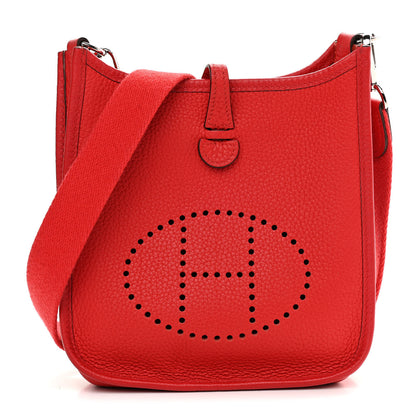 Hermes Taurillon Clemence Evelyne TPM Rouge De Coeur 1 of 11