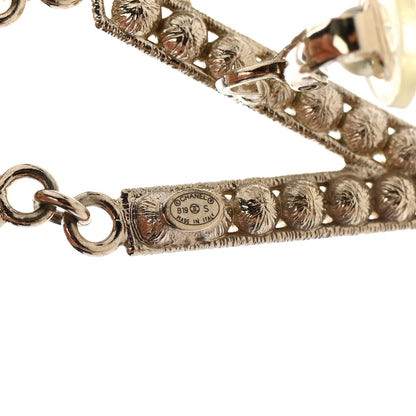 Chanel Crystal Cha-Nel Logo Drop Clip On Earrings Gold 4 of 4