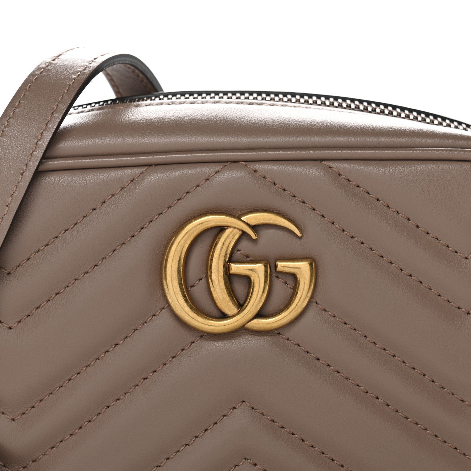 Gucci Calfskin Matelasse Mini GG Marmont Chain Shoulder Bag Porcelain Rose 7 of 9