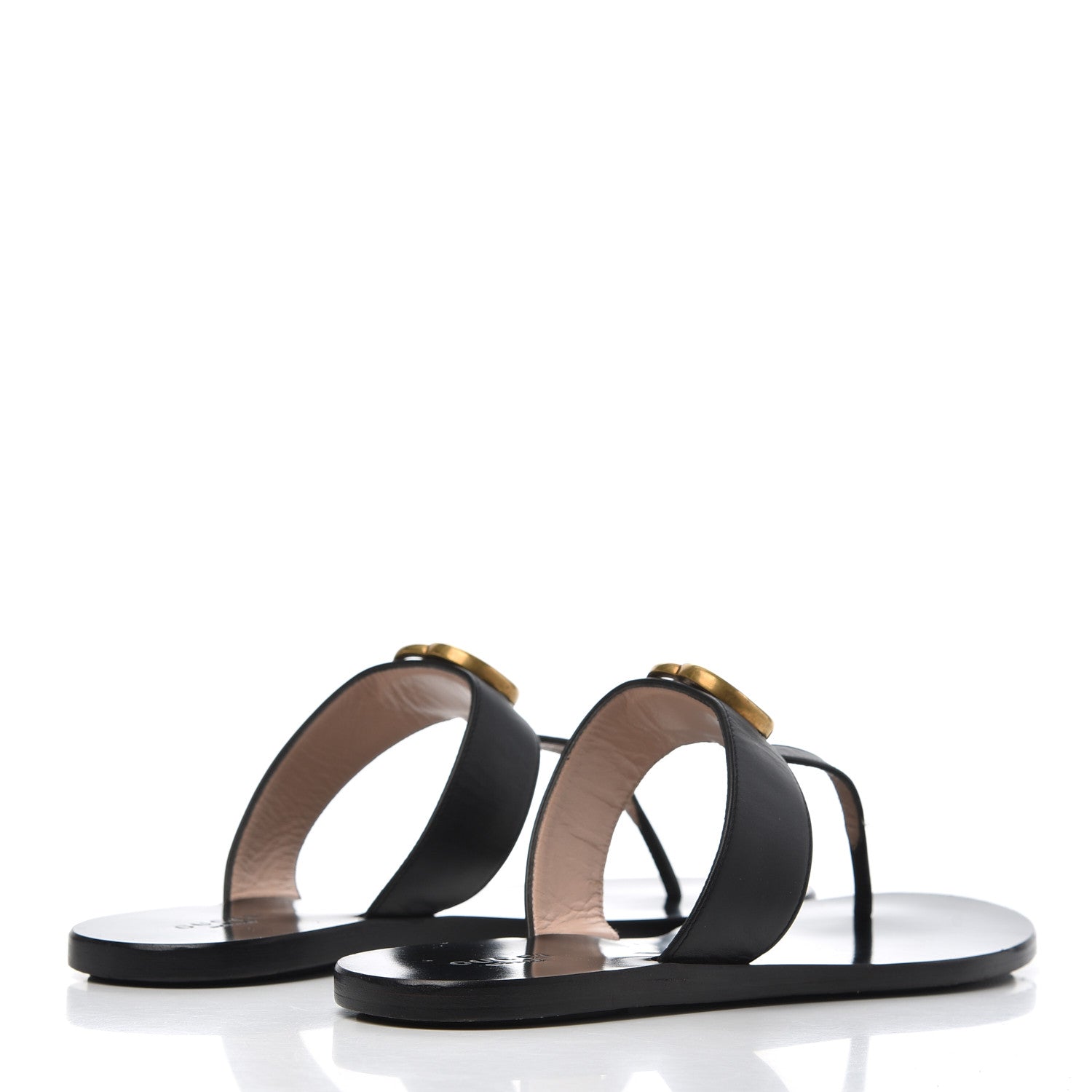 Gucci Calfskin GG Marmont Thong Sandals 38 Black 4 of 25