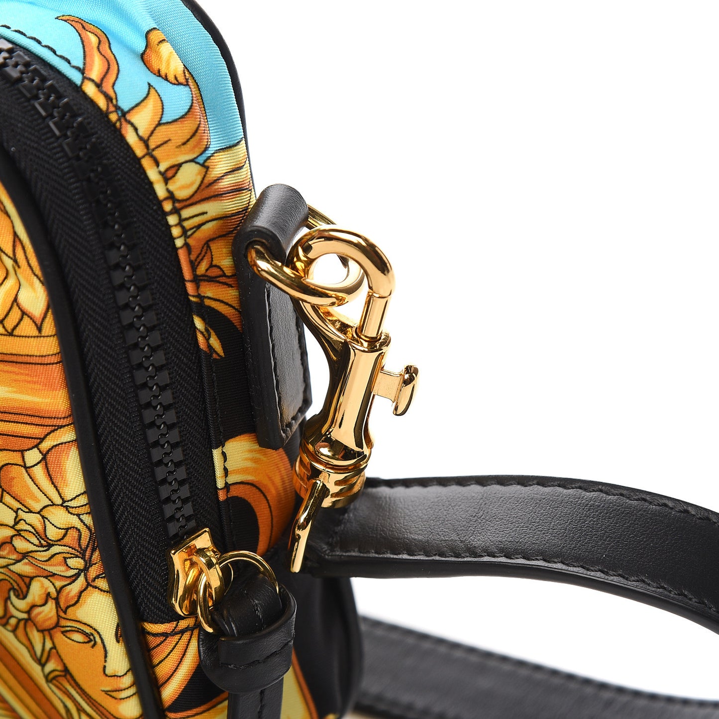 Nylon Baroque Print Small Crossbody Bag Black