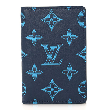 Louis Vuitton Calfskin Monogram Shadow Pocket Organizer Blue 1 of 7