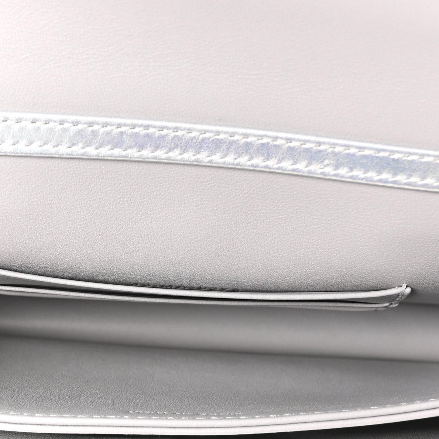 Iridescent Metallic Lambskin Cannage Mini My Dior Bag Silver