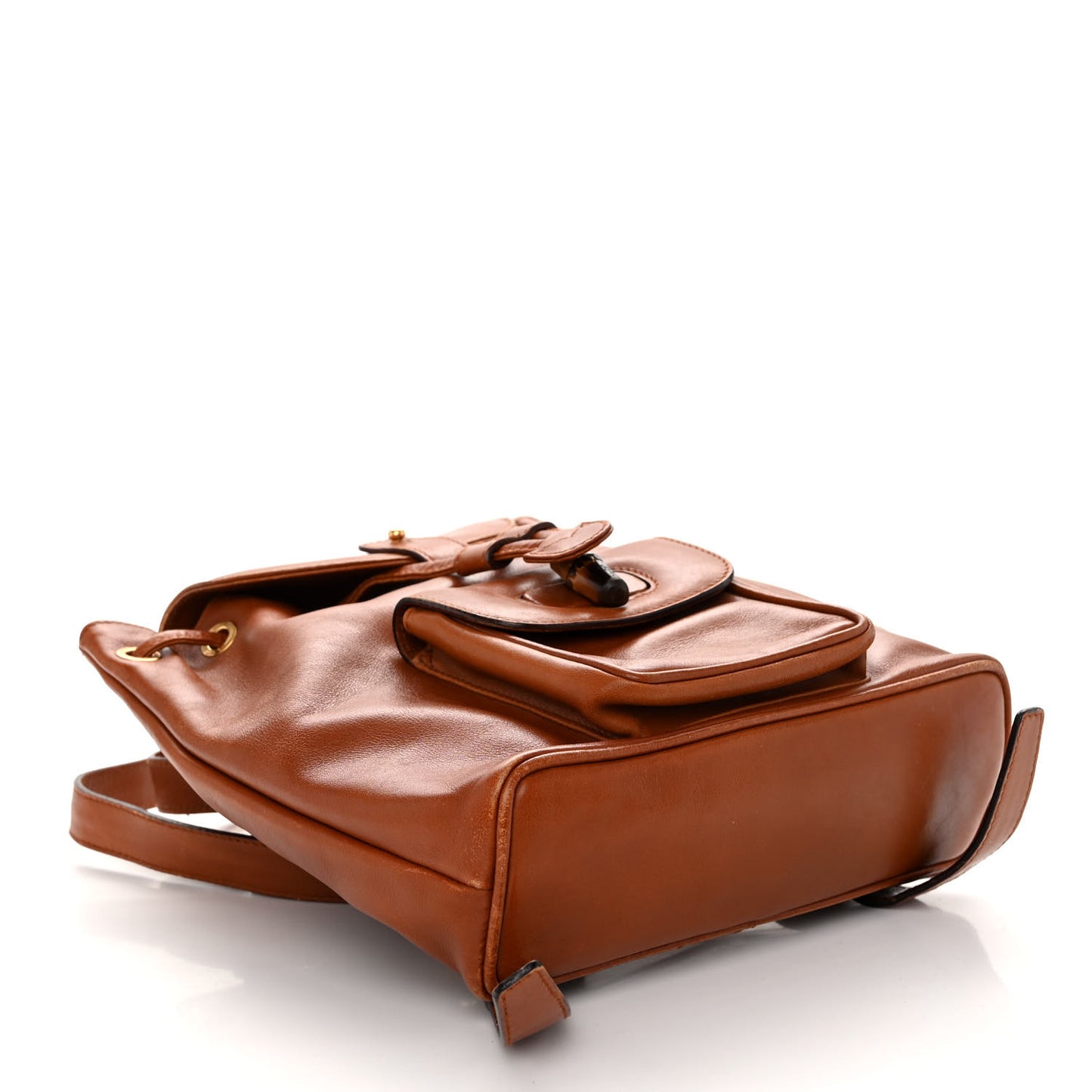 Calfskin Bamboo Mini Backpack Brown