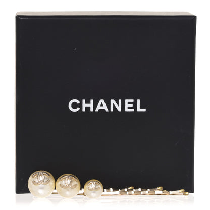 Chanel Pearl CC Hair Clip Barrette Set of 3 5 of 5
